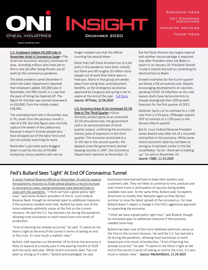 ONI INSIGHT DECEMBER, 2020