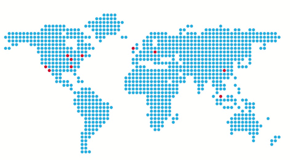 World map locations of UPM Offices